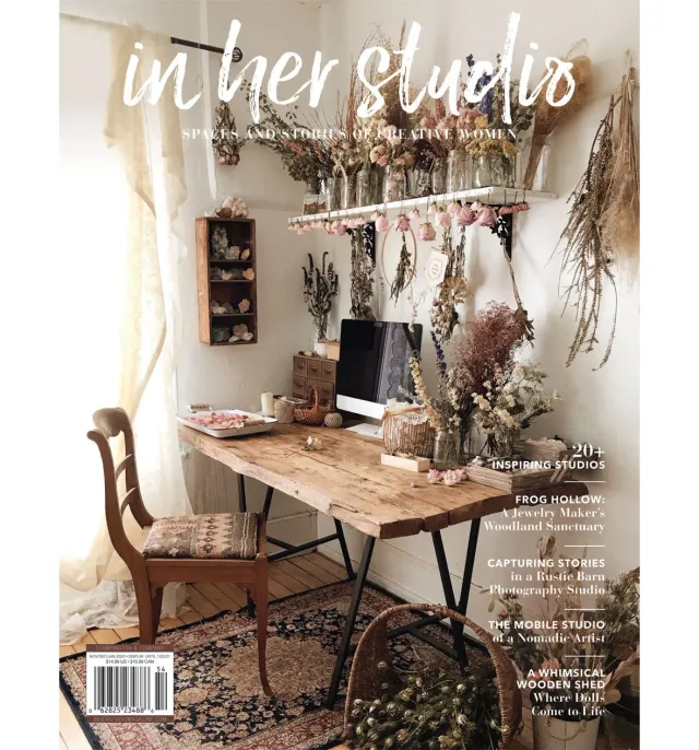 Stampington In Her Studio Winter 2021 blad atelierbesøk