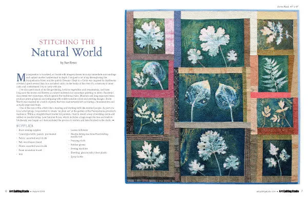 Stampington Art Quilting Studio Autumn 2019 blad lappeteknikk