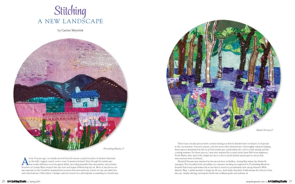 Stampington Art Quilting Studio Spring 2021 blad quilt 144 sider