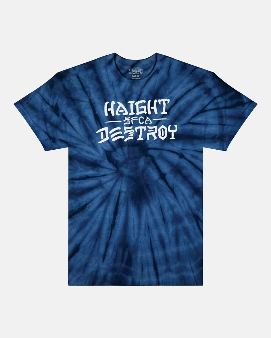 Thrasher Haight and Destroy Spider Navy t-skjorte