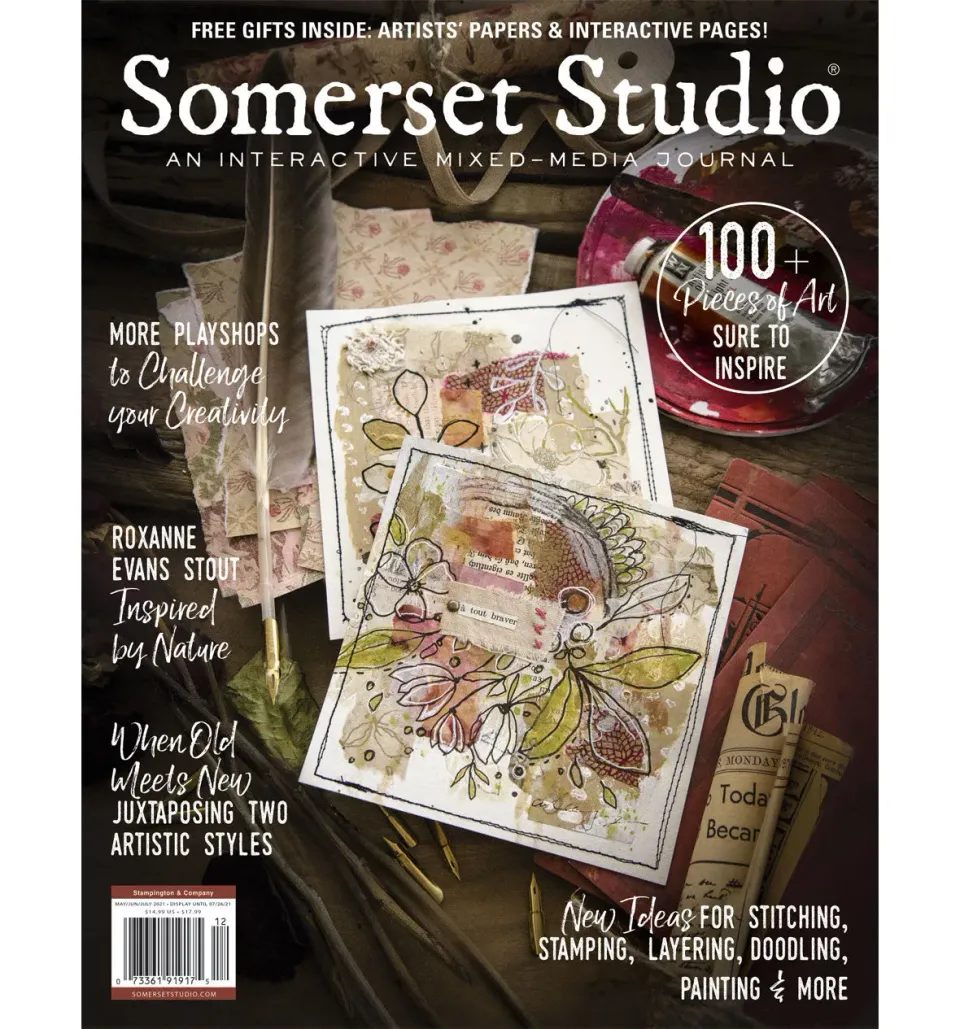 Stampington Somerset Studio Summer 2021 blad digitalutgave collage