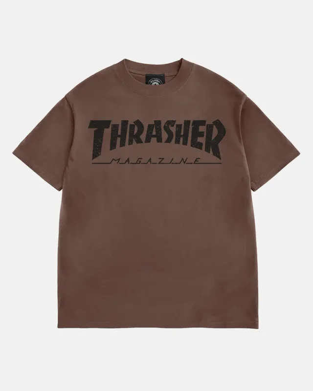 Thrasher Mag Logo vintage t-skjorte chocolate boxy