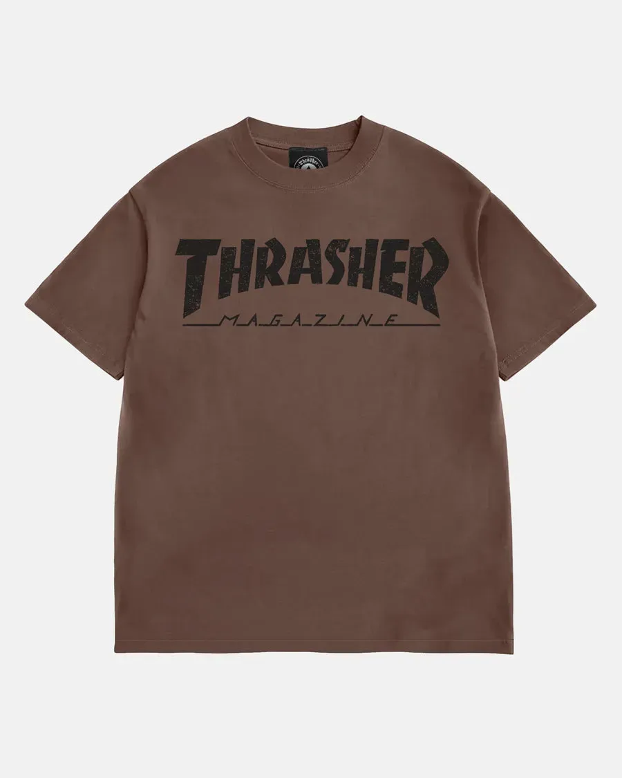 Thrasher Mag Logo vintage t-skjorte chocolate boxy