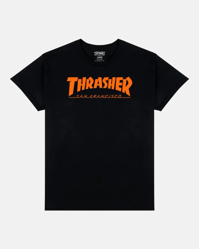 Thrasher SF Mag t-skjorte svart oransje
