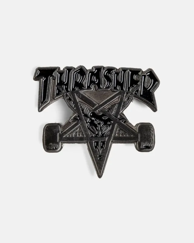 Thrasher Skategoat pin jakkenål sølv 2,5 cm