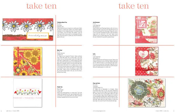 Stampington Take Ten Winter 2008 blad kortlaging 500 ideer