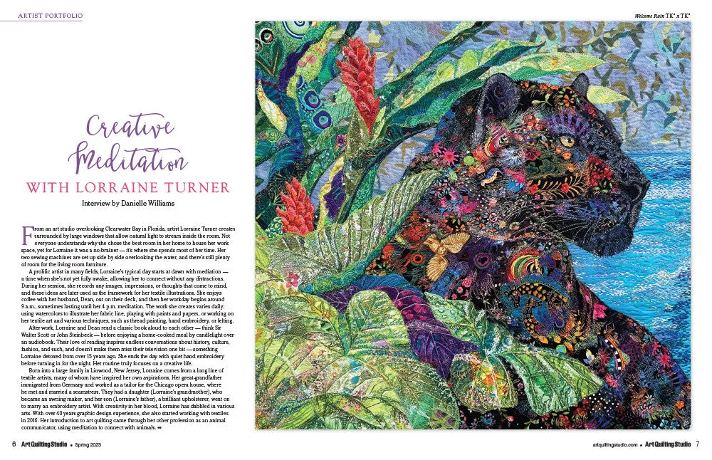 Stampington Art Quilting Studio Spring 2023 blad papir quilt