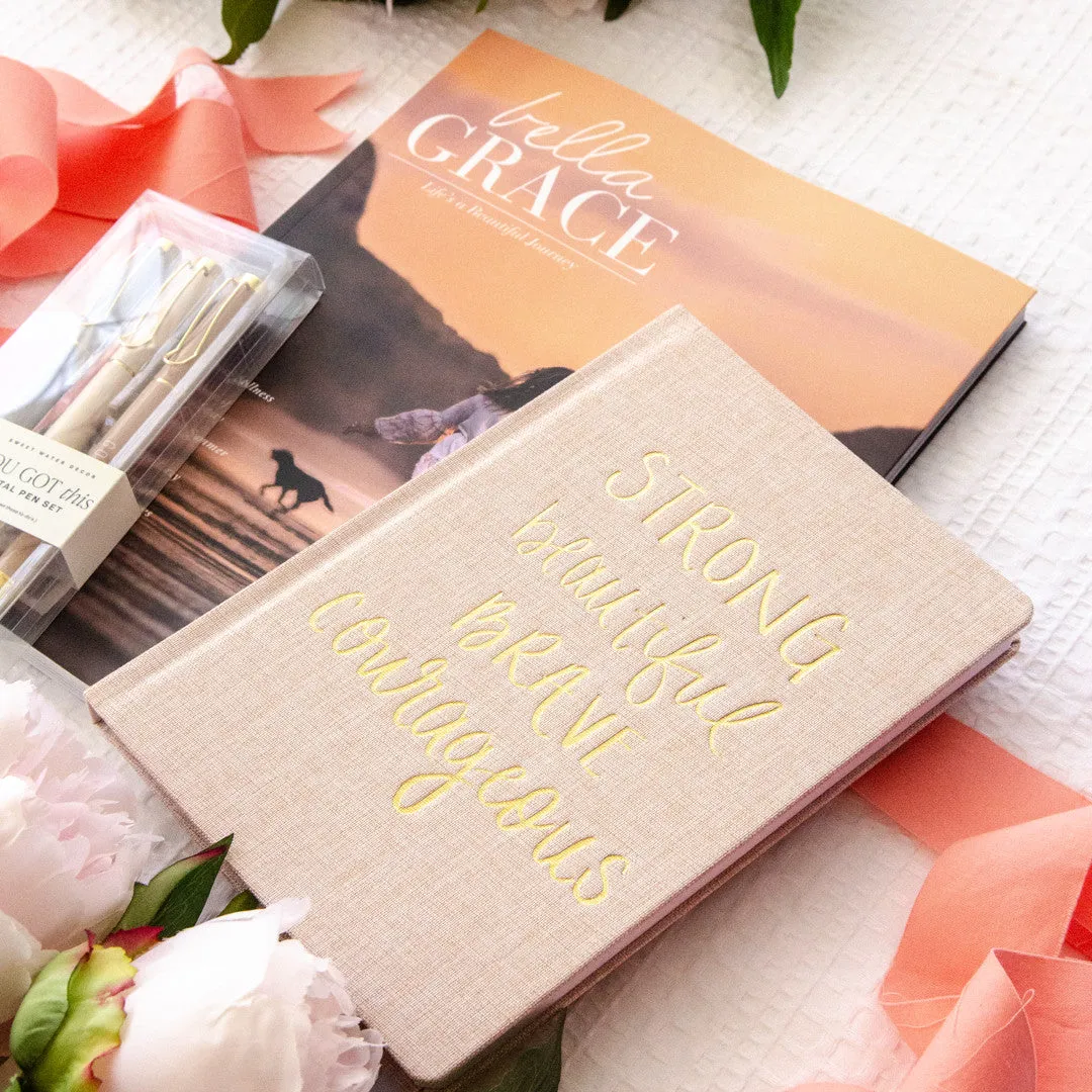 Stampington Bella Grace Strong Courageous pakke blad journal