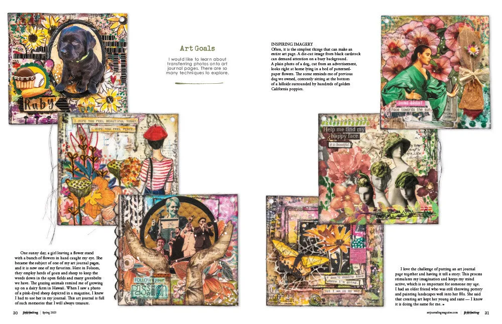 Stampington Art Journaling Spring 2025 blad PDF kreativitet