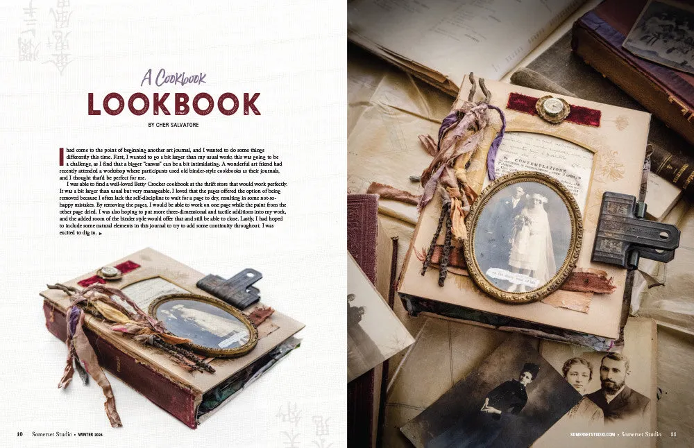 Stampington Somerset Studio Winter 2024 blad PDF mixed-media