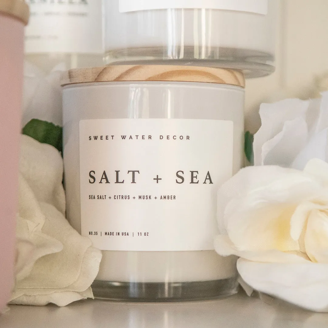 Stampington Salt + Sea duftlys soyavoks 11 oz sitrus