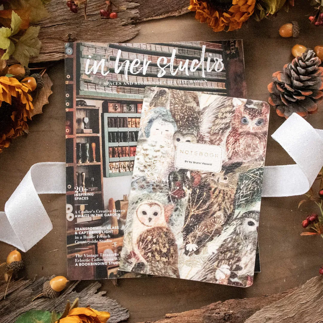 Stampington In Her Studio Enchanted Owls pakke blad+notatbok