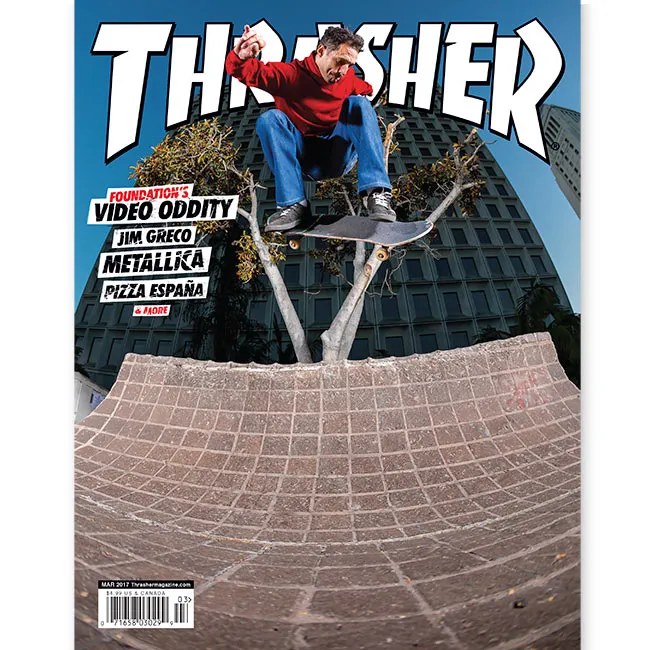 Thrasher Magazine mars 2017 blad Greco-cover