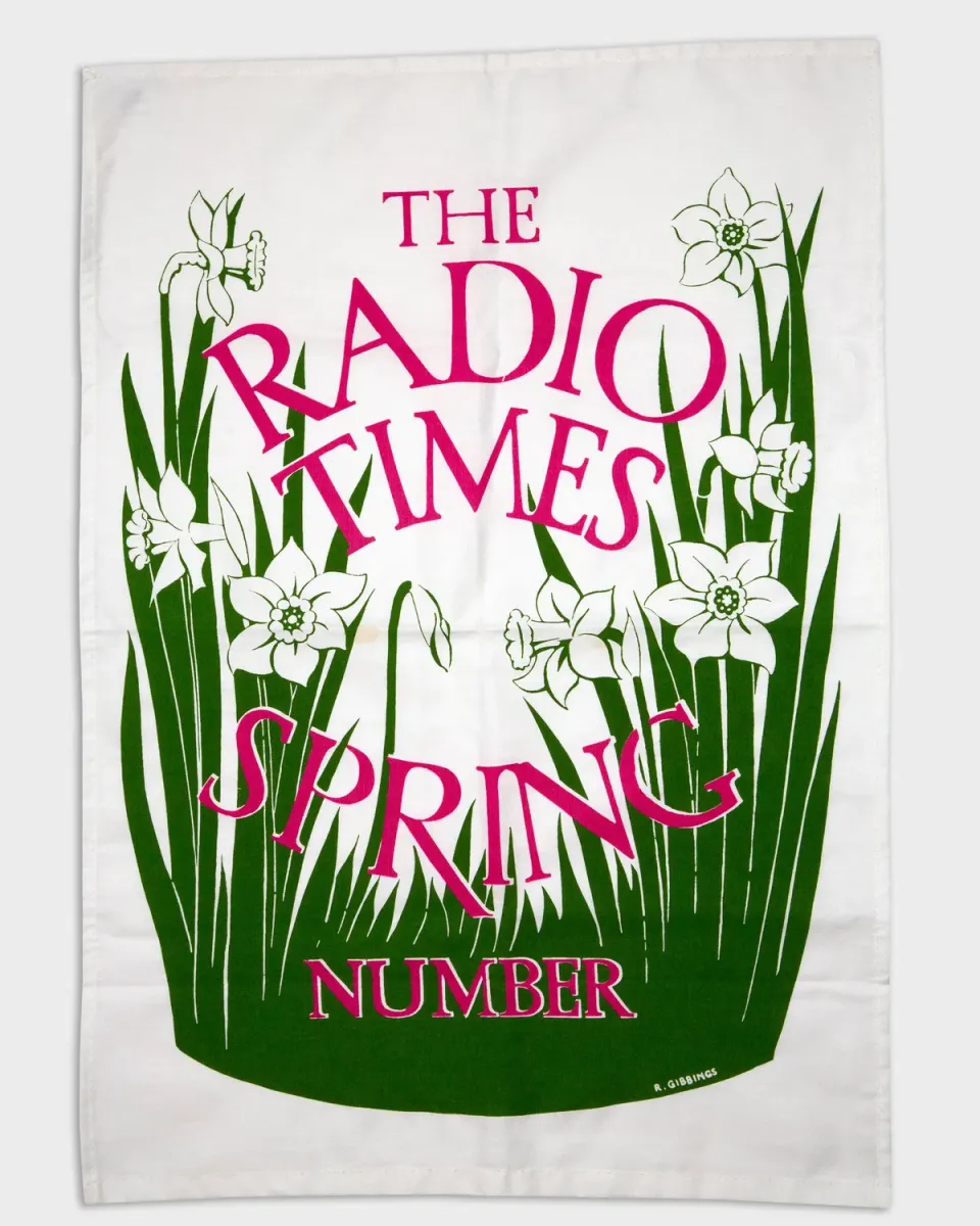 RadioTimes Spring Tea Towel 1936 kjokkenhandkle bomull