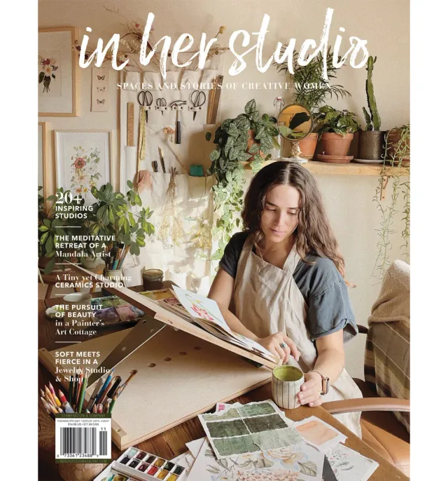 Stampington In Her Studio Spring 2021 blad vårnummer