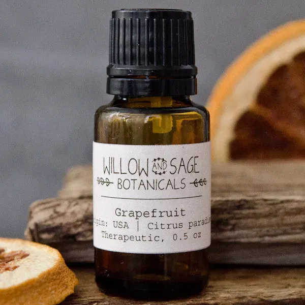 Willow and Sage Botanicals Grapefruit eterisk olje 0,5 oz kaldpresset