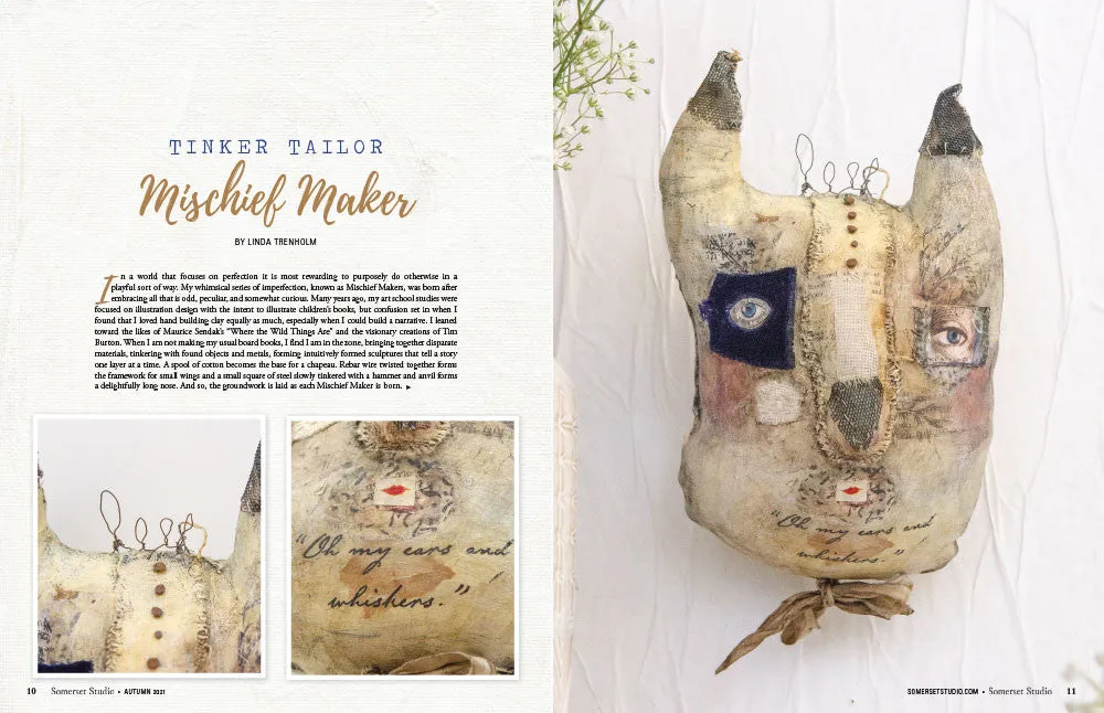 Stampington Somerset Studio Autumn 2021 blad mixed-media