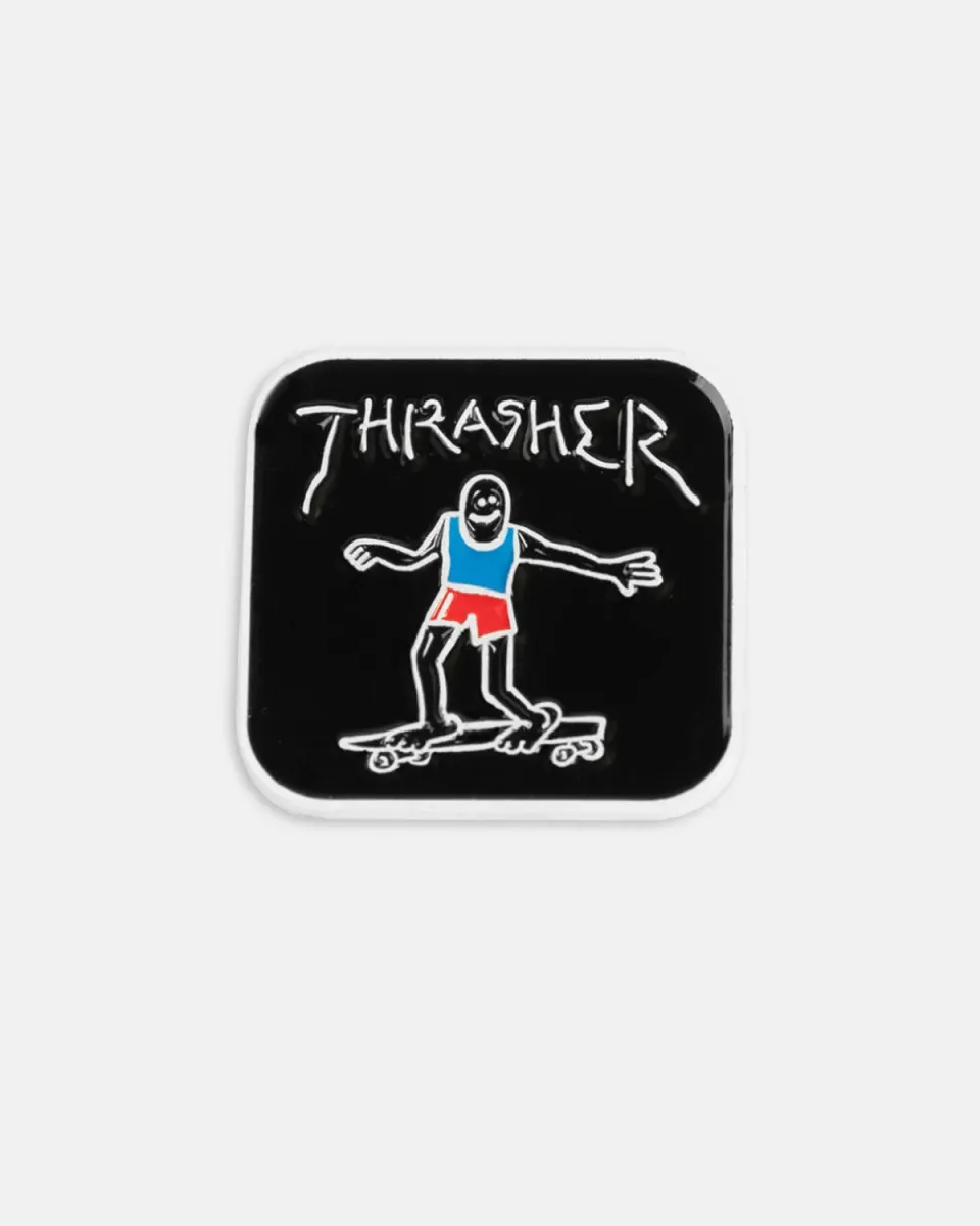 Thrasher Gonz pin svart emalje 2,5 cm