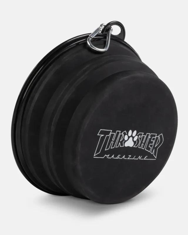 Thrasher Dog Bowl hundeskål svart – sammenleggbar
