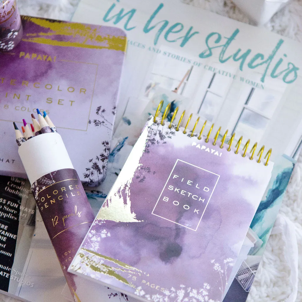 Stampington Love What You Make skissebokbundle akvarellsett